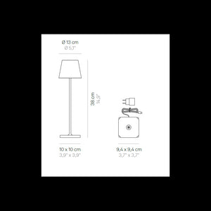 Lampada a led da tavolo Poldina Lido pesci azzurri ricaricabile e dimmerabile con batteria fino a 12 ore. Per uso esterno IP65