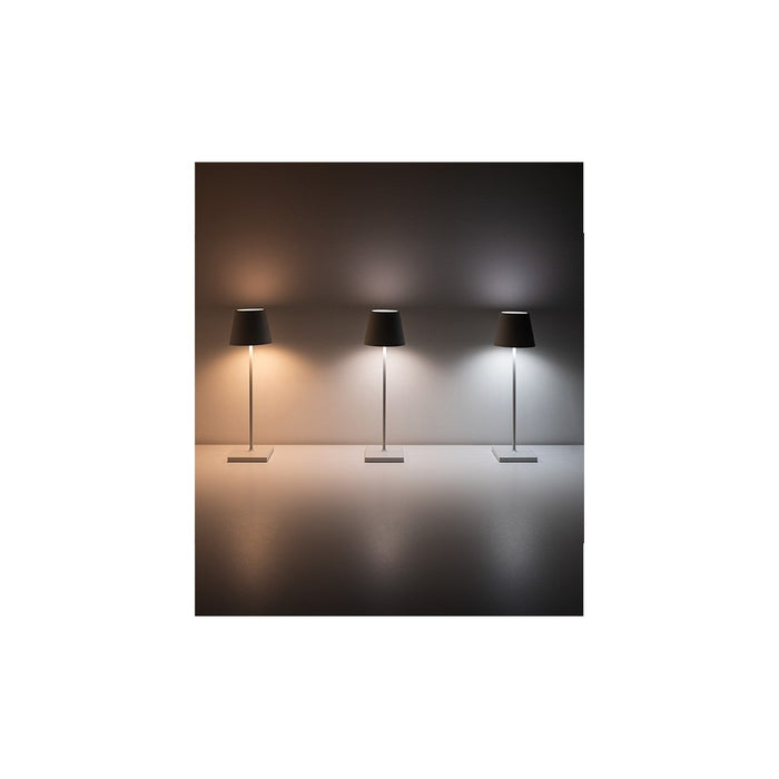 Lampada a led da tavolo Poldina Pro Rossa Foglia Oro Craquelè ricaricabile e dimmerabile con batteria fino a 12 ore