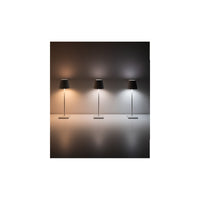 Lampada a led da tavolo Poldina Pro Blu avio Foglia Oro Craquelè ricaricabile e dimmerabile con batteria fino a 12 ore