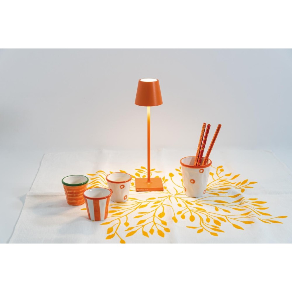 Lampada a led da tavolo Poldina Pro Micro Arancio ricaricabile e dimmerabile con batteria fino a 12 ore