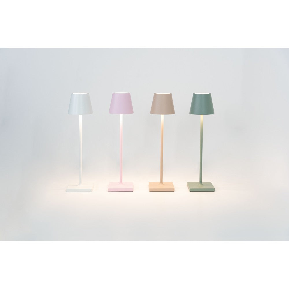 Lampada a led da tavolo Poldina Pro Micro Bianca ricaricabile e dimmerabile con batteria fino a 12 ore