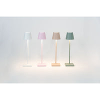 Lampada a led da tavolo Poldina Pro Micro Bianca ricaricabile e dimmerabile con batteria fino a 12 ore