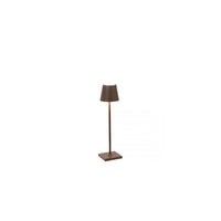Lampada a led da tavolo Poldina Pro Micro Corten ricaricabile e dimmerabile con batteria fino a 12 ore