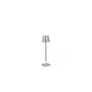 Lampada a led da tavolo Poldina Pro Micro Cromo Lucido ricaricabile e dimmerabile con batteria fino a 12 ore