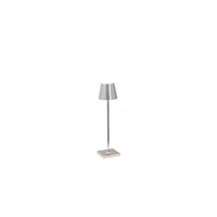 Lampada a led da tavolo Poldina Pro Micro Cromo Lucido ricaricabile e dimmerabile con batteria fino a 12 ore