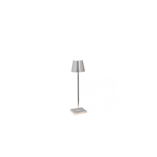 Lampada a led da tavolo Poldina Pro Micro Cromo Lucido ricaricabile e dimmerabile con batteria fino a 12 ore