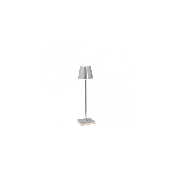 Lampada a led da tavolo Poldina Pro Micro Cromo Lucido ricaricabile e dimmerabile con batteria fino a 12 ore