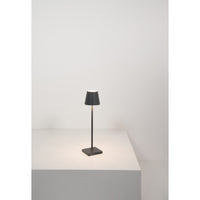 Lampada a led da tavolo Poldina Pro Micro Grigio Scuro ricaricabile e dimmerabile con batteria fino a 12 ore