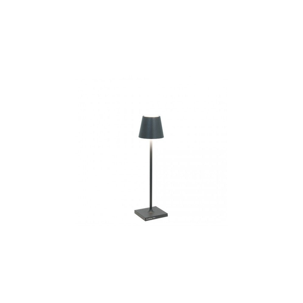 Lampada a led da tavolo Poldina Pro Micro Grigio Scuro ricaricabile e dimmerabile con batteria fino a 12 ore