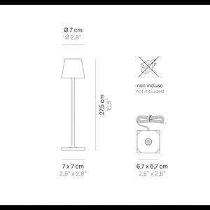 Lampada a led da tavolo Poldina Pro Micro Oro Lucido ricaricabile e dimmerabile con batteria fino a 12 ore