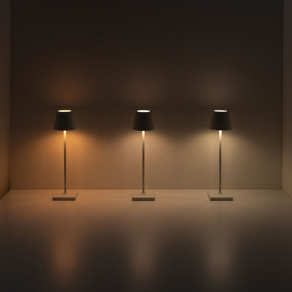 Zafferano - Lampada a led da tavolo Poldina Pro Micro Ocra ricaricabile e dimmerabile - 1.8W 2200-2700-3000K