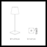 Zafferano - Lampada a led da tavolo Poldina Pro Micro Ocra ricaricabile e dimmerabile - 1.8W 2200-2700-3000K