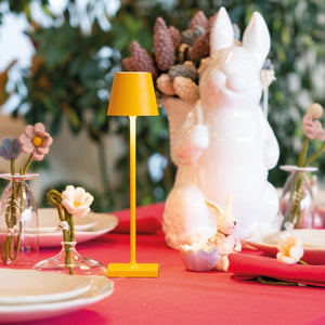 Zafferano - Lampada a led da tavolo Poldina Pro Micro Ocra ricaricabile e dimmerabile - 1.8W 2200-2700-3000K