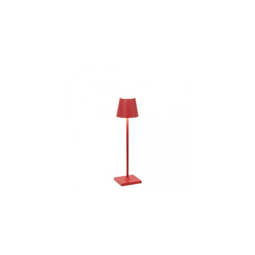 Lampada a led da tavolo Poldina Pro Micro Rosso ricaricabile e dimmerabile con batteria fino a 12 ore