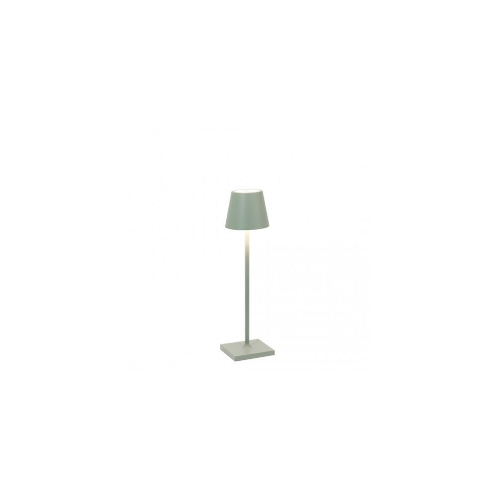 Lampada a led da tavolo Poldina Pro Micro Salvia ricaricabile e dimmerabile con batteria fino a 12 ore