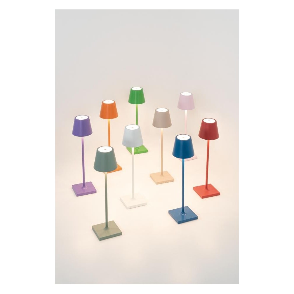 Lampada a led da tavolo Poldina Pro Micro Salvia ricaricabile e dimmerabile con batteria fino a 12 ore