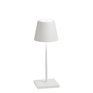 Lampada a led da tavolo Poldina Pro Mini Bianca ricaricabile e dimmerabile con batteria fino a 12 ore