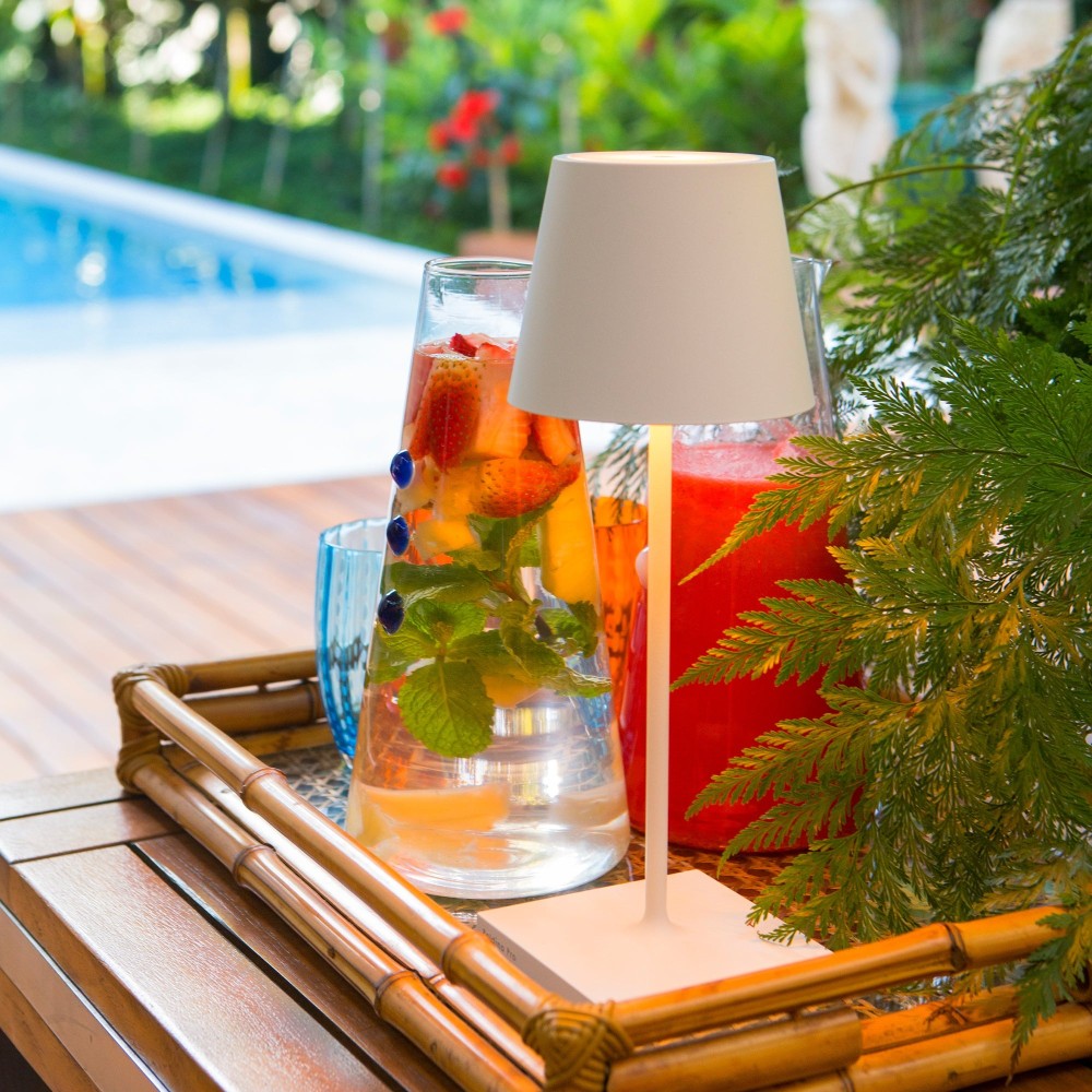 Lampada a led da tavolo Poldina Pro Mini Bianca ricaricabile e dimmerabile con batteria fino a 12 ore