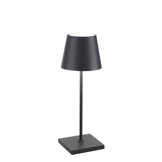 Lampada a led da tavolo Poldina Pro Mini Grigio Scuro ricaricabile e dimmerabile con batteria fino a 12 ore