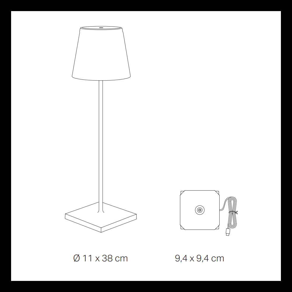 Zafferano - Lampada a led da tavolo Poldina Pro Ocra ricaricabile e dimmerabile - 2.2W 2200-2700-3000K