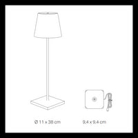 Zafferano - Lampada a led da tavolo Poldina Pro Ocra ricaricabile e dimmerabile - 2.2W 2200-2700-3000K