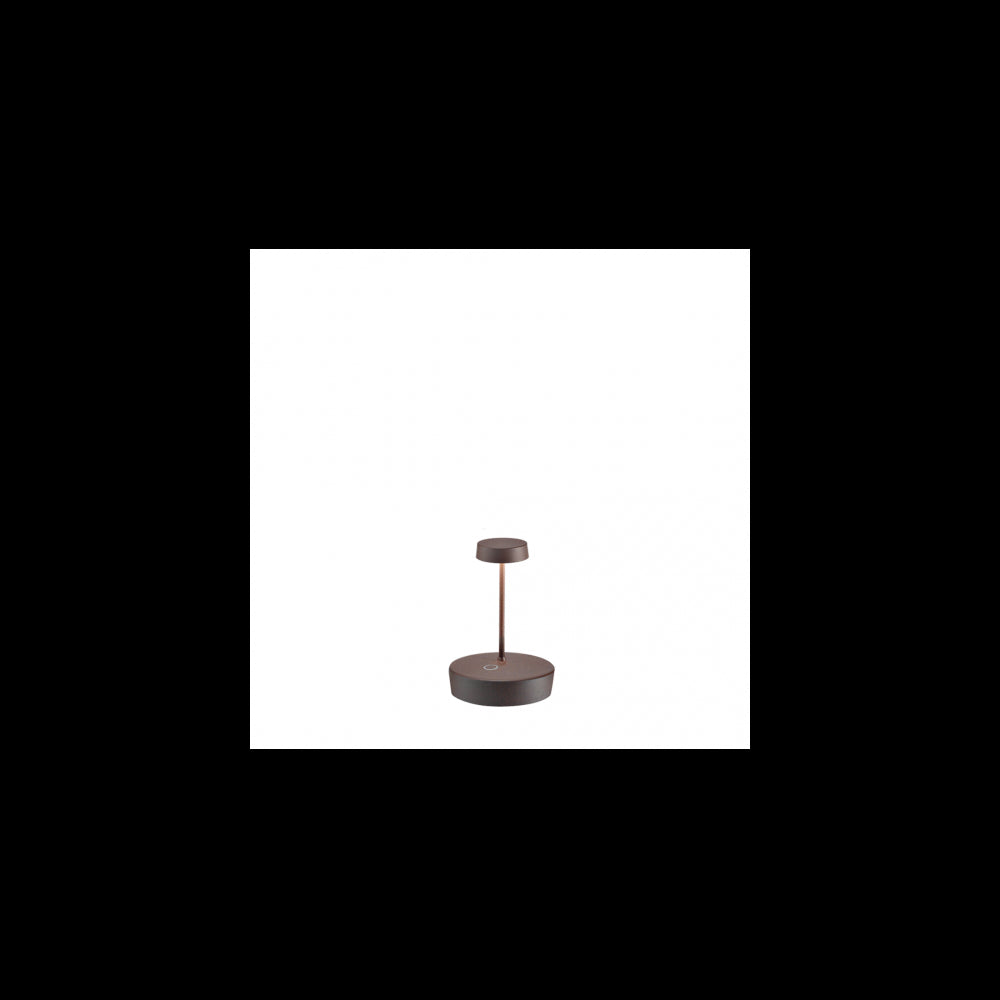 Lampada a led da tavolo Swap mini pro Corten ricaricabile e dimmerabile