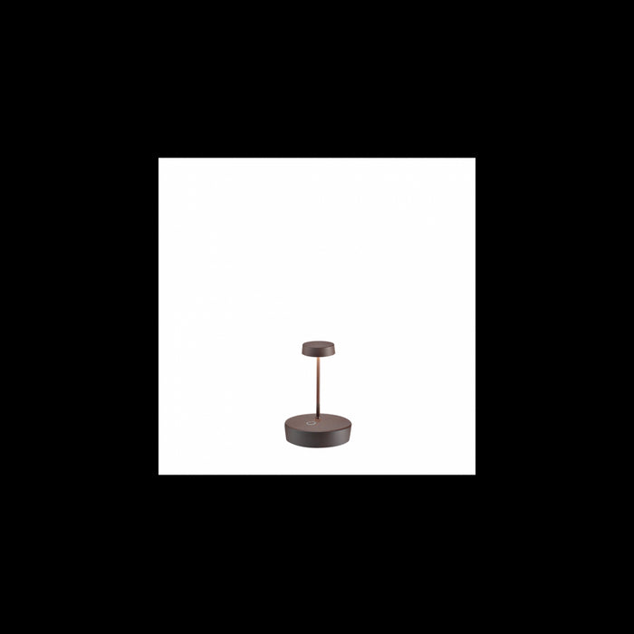 Zafferano Lampada a led da tavolo Swap mini pro Corten ricaricabile e dimmerabile - 2200-2700-3000K 2W Alluminio IP65