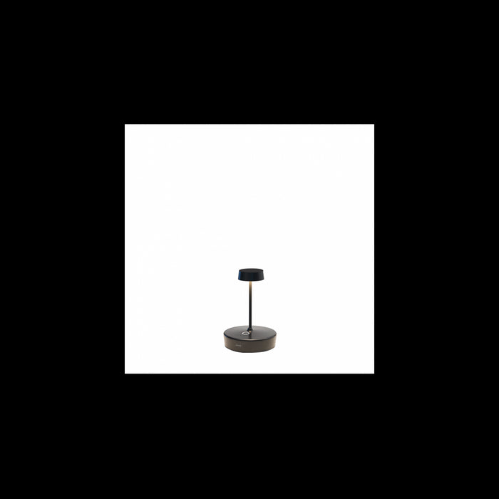 Zafferano Lampada a led da tavolo Swap mini pro Nero ricaricabile e dimmerabile - 2200-2700-3000K 2W Alluminio IP65