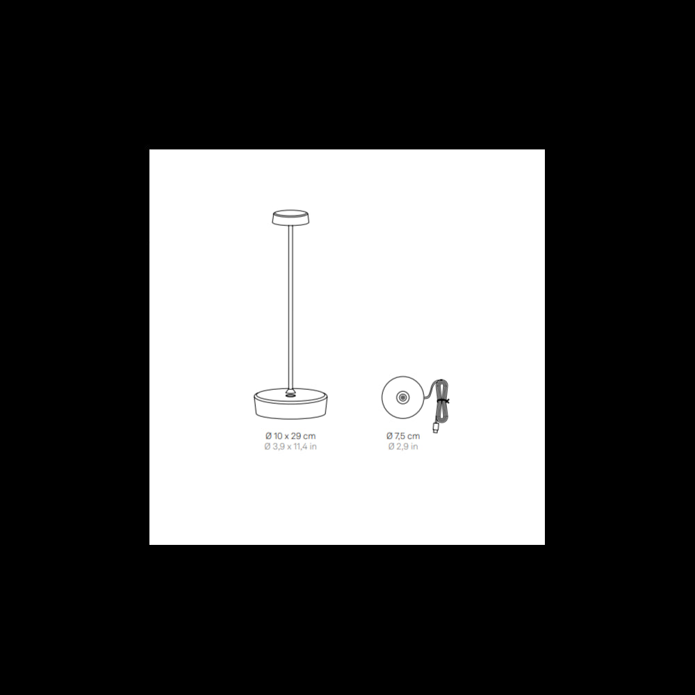 Zafferano Lampada a led da tavolo Swap Pro ricaricabile e dimmerabile nera - 2200-2700-3000K - 9h massima potenza