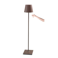 Lampada a led Poldina Pro XXL Corten ricaricabile e dimmerabile 150cm con batteria fino a 12 ore