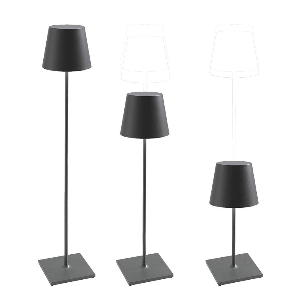 Lampada a led Poldina Pro XXL Grigio Scuro ricaricabile e dimmerabile 150cm con batteria fino a 12 ore
