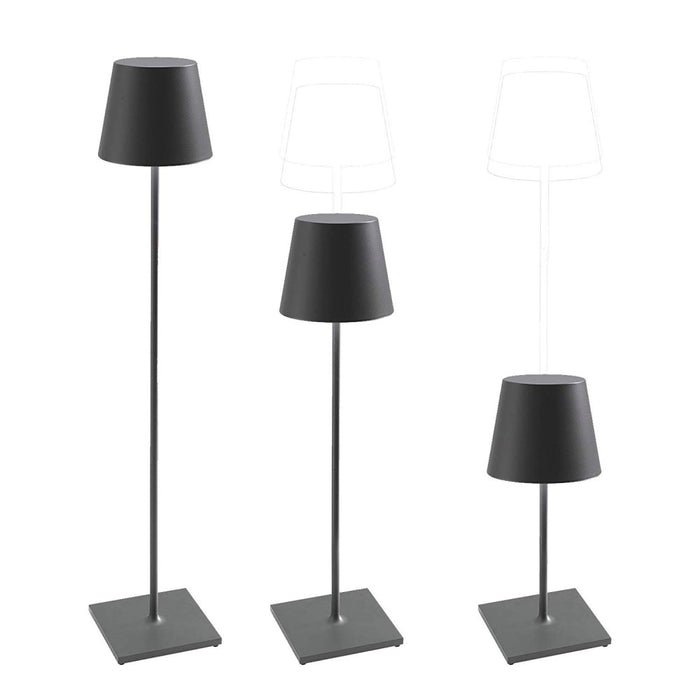 Lampada a led Poldina Pro XXL Grigio Scuro ricaricabile e dimmerabile 150cm con batteria fino a 12 ore