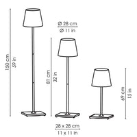 Lampada a led Poldina Pro XXL Grigio Scuro ricaricabile e dimmerabile 150cm con batteria fino a 12 ore