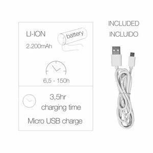 Lampada a led portatile e regolabile a batteria da 1w, Trion. Batteria li-ion. Luce 3000K o 5000K.