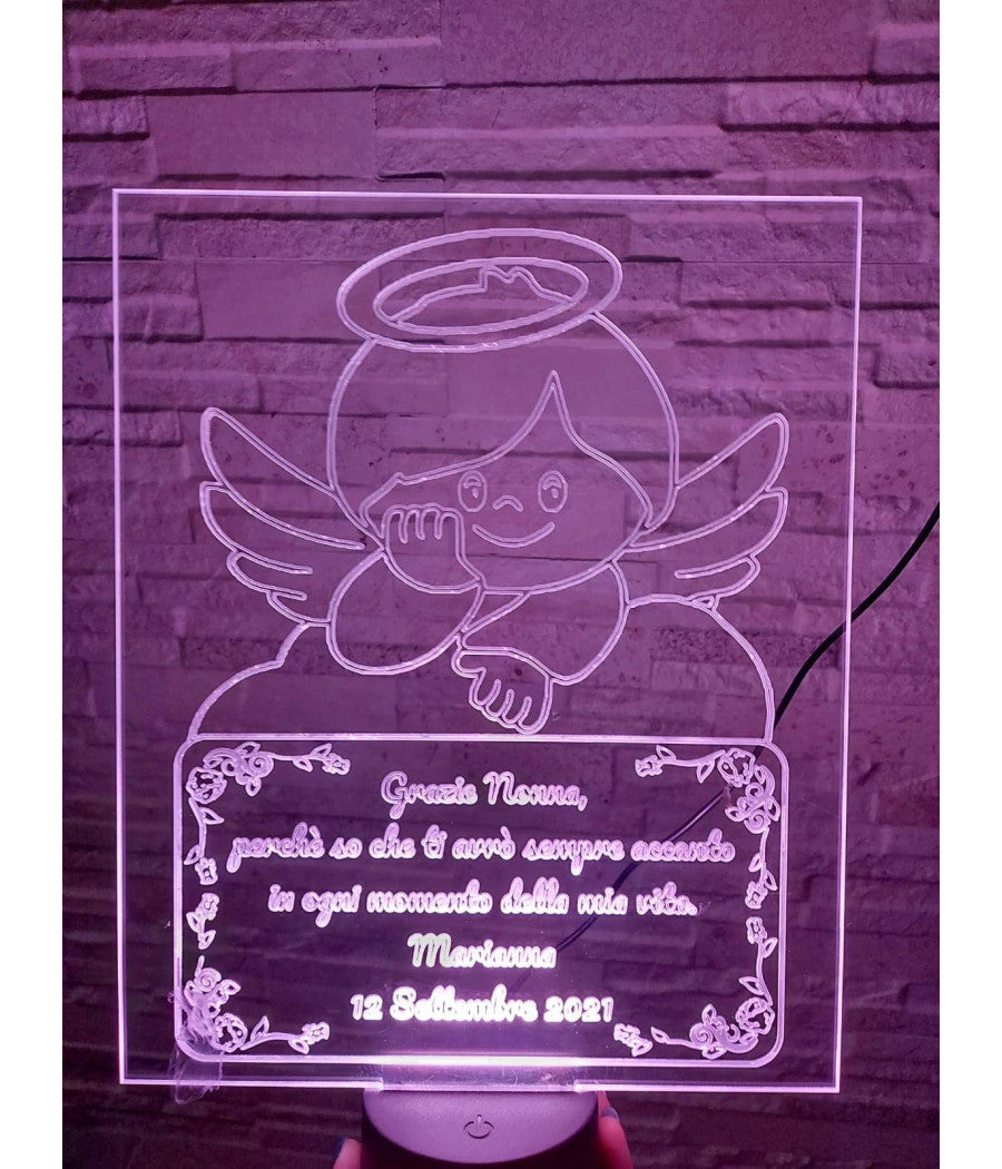 Lampada A Led Rgb Acrilico Personalizzata Effetto 3d Telecomando Decorativa Casa         