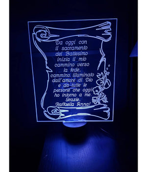 Lampada A Led Rgb Acrilico Personalizzata Effetto 3d Telecomando Decorativa Casa         