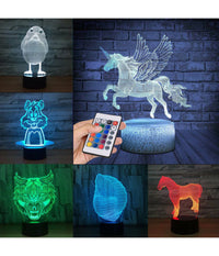 Lampada A Led Rgb Acrilico Personalizzata Effetto 3d Telecomando Decorativa Casa     -altezza (h) Max 30 Cm   -