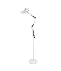 Lampada A Piantana Da Terra Braccio Orientabile Luce Lettura In Metallo E27 D15  Bianco       