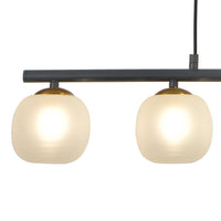 LÚZETE - LAMPADA A SOFFITTO 4 LUCI IN FERRO NERO CON TULIPANO BIANCO NICOLETTA