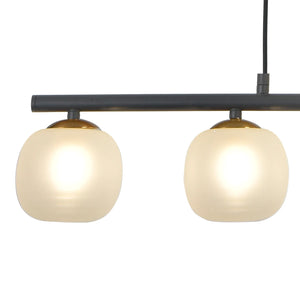 LÚZETE - LAMPADA A SOFFITTO 4 LUCI IN FERRO NERO CON TULIPANO BIANCO NICOLETTA