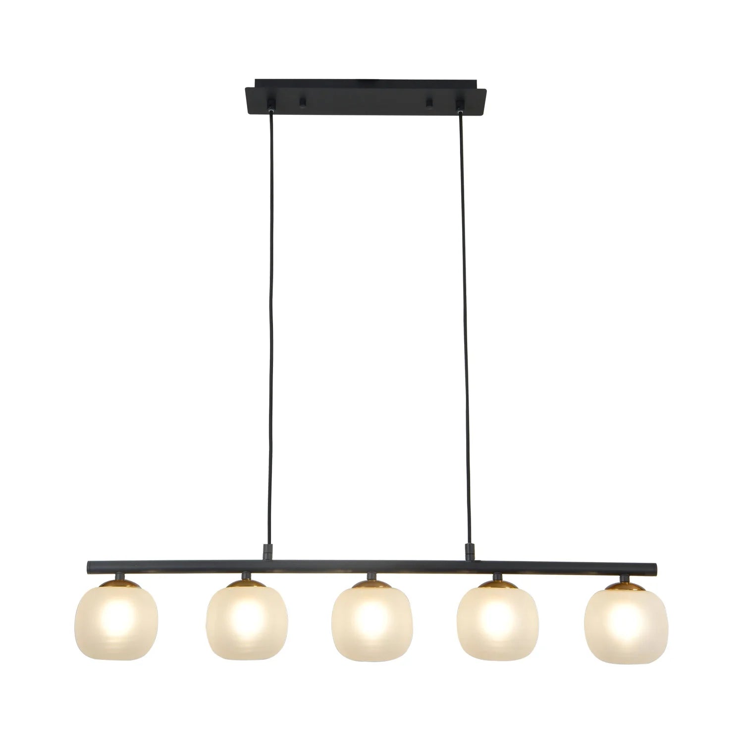 LÚZETE - LAMPADA A SOFFITTO 4 LUCI IN FERRO NERO CON TULIPANO BIANCO NICOLETTA