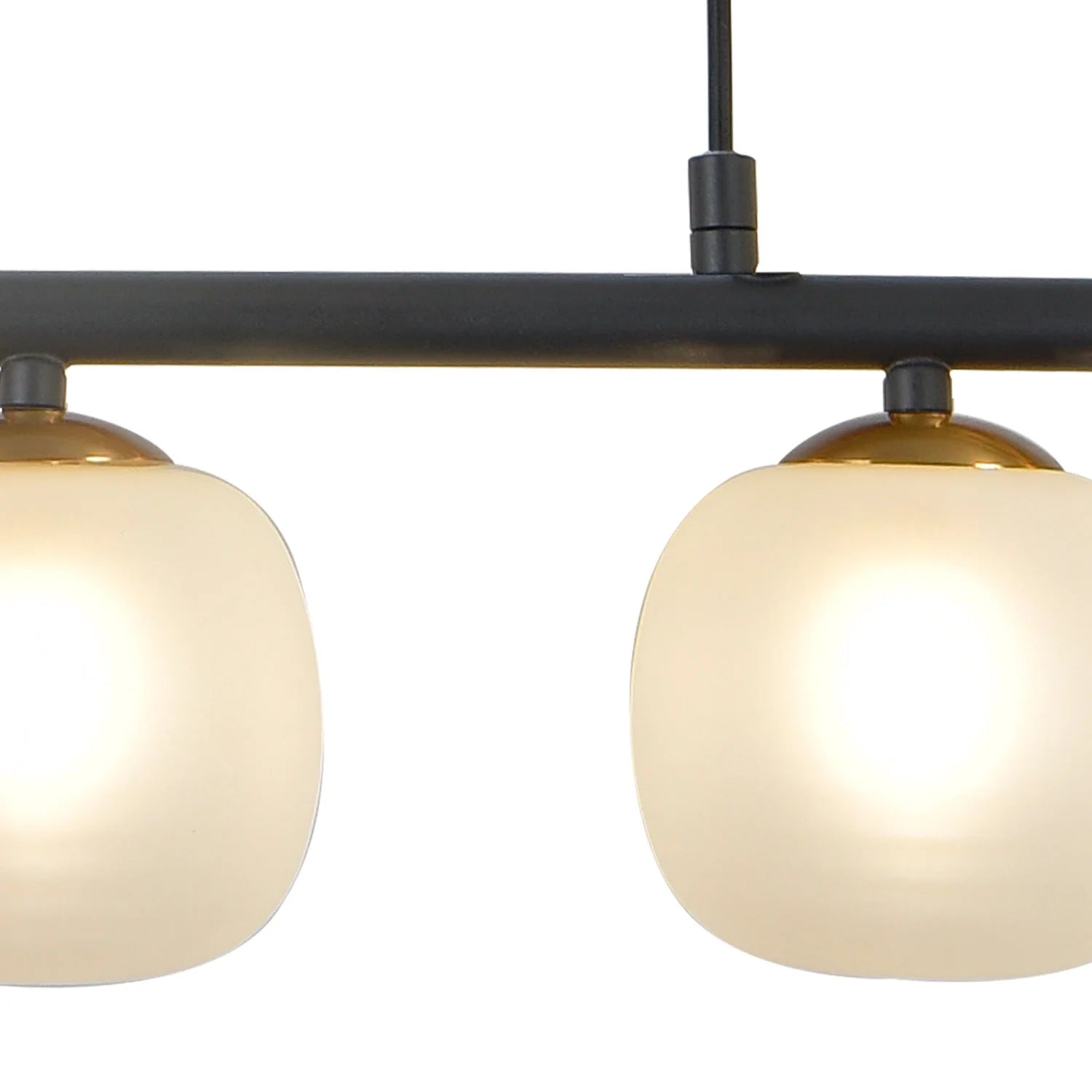 LÚZETE - LAMPADA A SOFFITTO 4 LUCI IN FERRO NERO CON TULIPANO BIANCO NICOLETTA