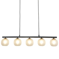 LÚZETE - LAMPADA A SOFFITTO 4 LUCI IN FERRO NERO CON TULIPANO BIANCO NICOLETTA