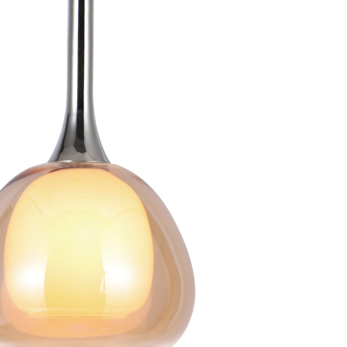 LÚZETE - LAMPADA A SOSPENSIONE 1 LUCE VETRO ESTERNO AMBRA INTERNO BIANCO Ø16,5 NOLINA