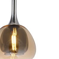 LÚZETE - LAMPADA A SOSPENSIONE 1 LUCE VETRO ESTERNO AMBRA INTERNO FUMÉ Ø16,5 NOLINA