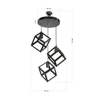 Lampada a sospensione 3 cubi Agatha MDL3790 colore nero