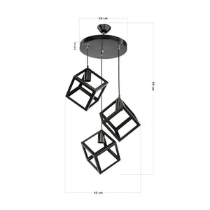 Lampada a sospensione 3 cubi Agatha MDL3790 colore nero