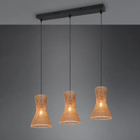 LÚZETE - LAMPADA A SOSPENSIONE 3 LUCI E27 PAPIERGARN MARRONE NAHELE