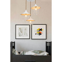 Lampada a sospensione Bulut ASZ0632 3 luci metallo bianco e corda