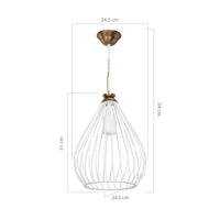 Lampada a sospensione ciondolo metallo Umay ASZ1314 colore bianco